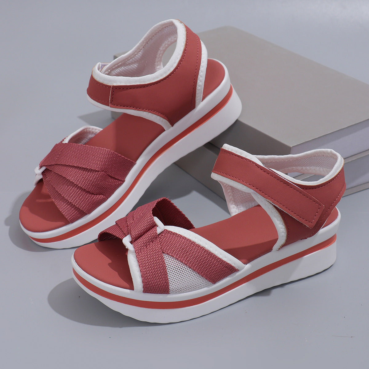 Ortho Welt Summer Mesh Sandals With Thick Sole And Velcro