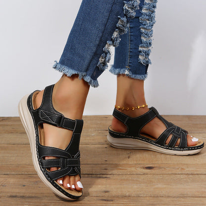 Ortho Welt Damen Plateau-Sandalen - Orthopädisch, Klett