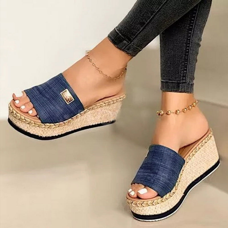 Ortho Welt Platform Wedge Sandals - Unique Elegance