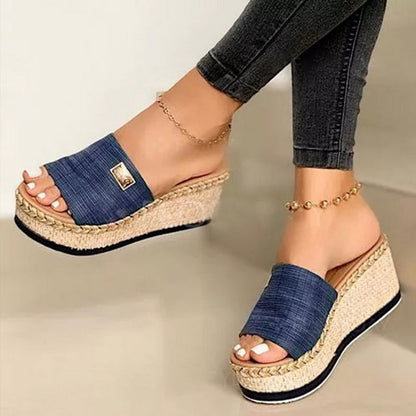 Ortho Welt Platform Wedge Sandals - Unique Elegance