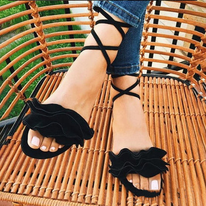 Ortho Welt Plus Size Floral Flat Sandals - Unique Elegance