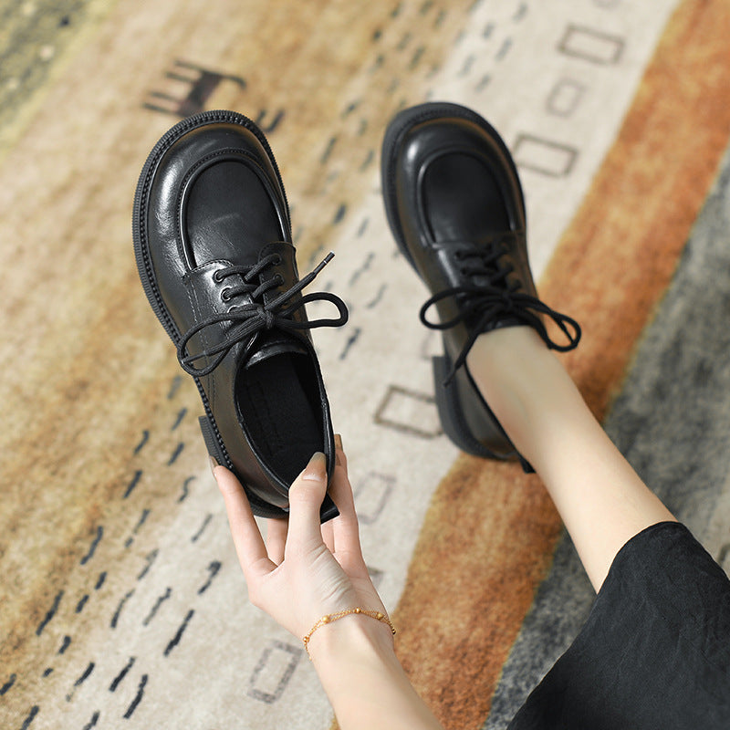 Ortho Welt Leather Lace-Up Shoes, British Style