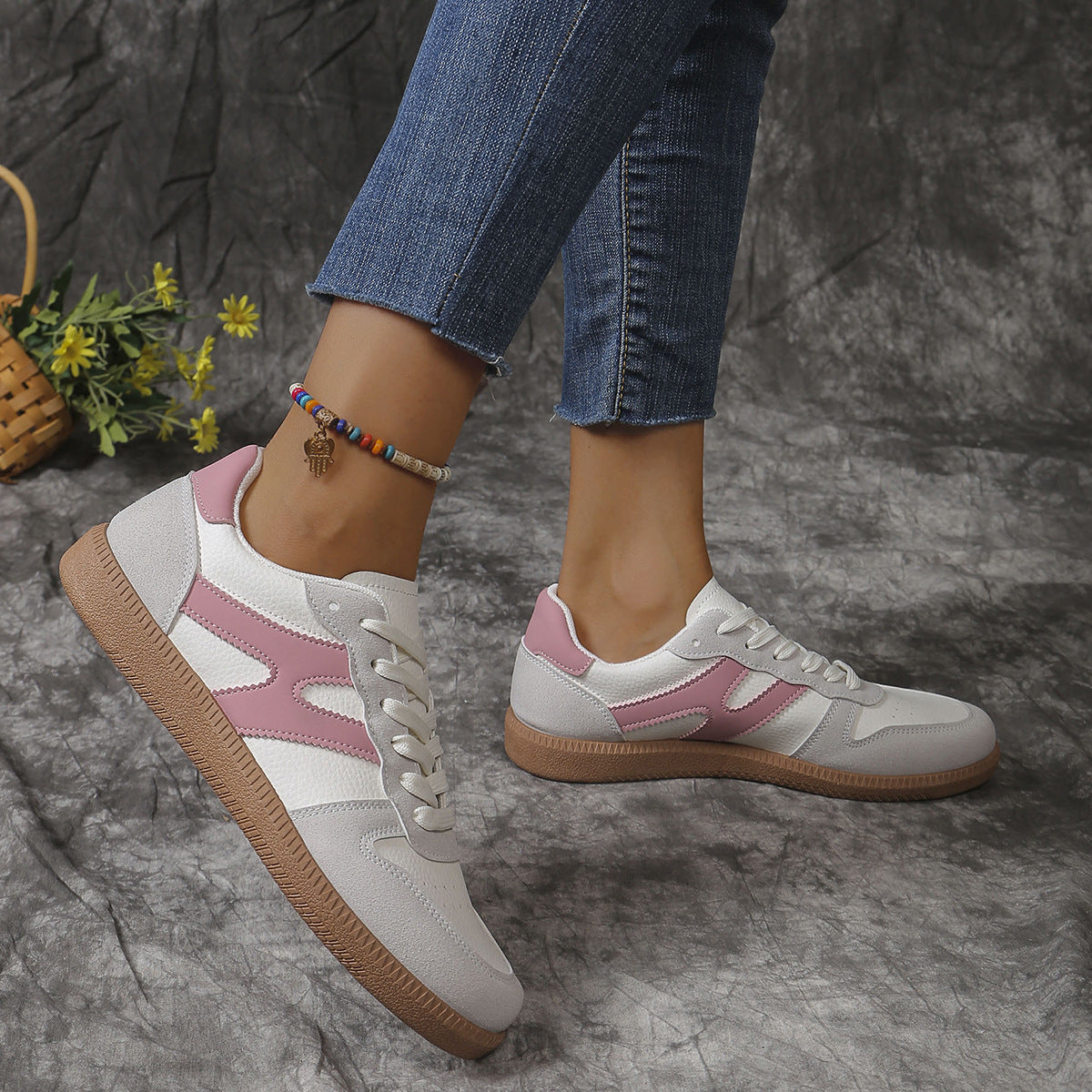Ortho Welt Unique Colorblock Flat Shoes  -