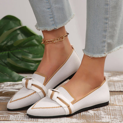 Ortho Welt Pointed Toe Flat Shoes With Bow