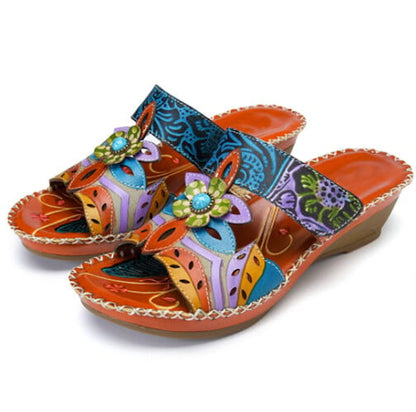 Ortho Welt Damen Orthopädische Sandalen - Blumenmuster