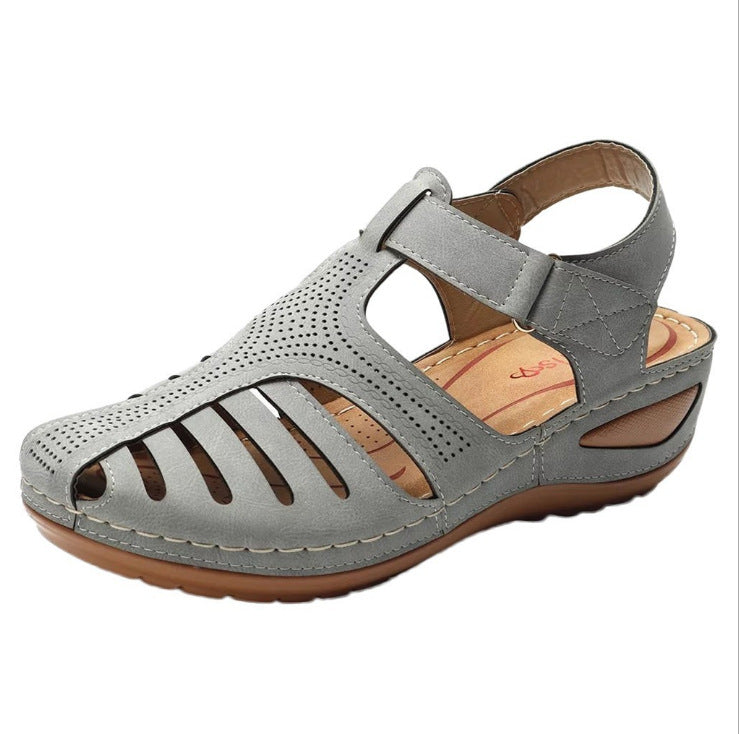 Ortho Welt Plus Size Retro Wedge Sandals - Comfort And Style