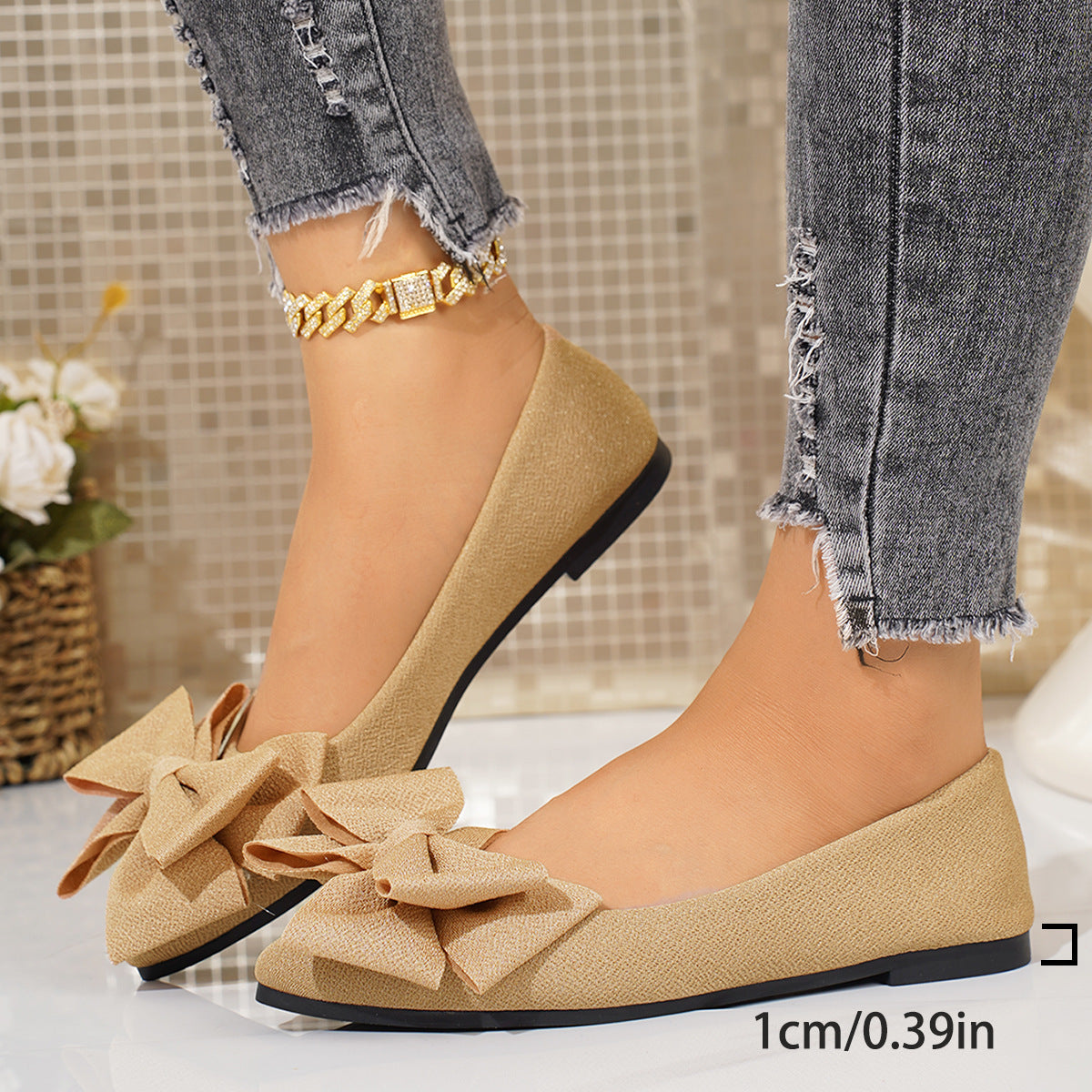 Ortho Welt Slip-On Shoes In Larger Sizes With An Elegant Bow