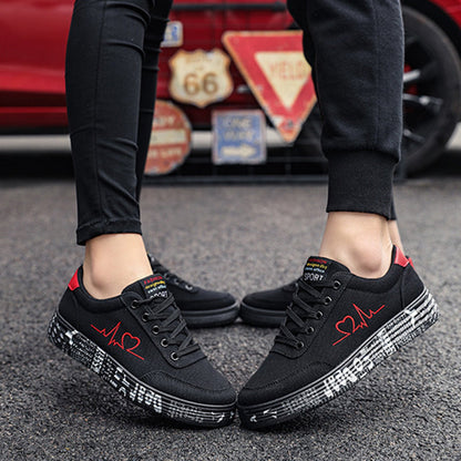 Ortho Welt Love Print Canvas Shoes For Couples - Unique And Trendy