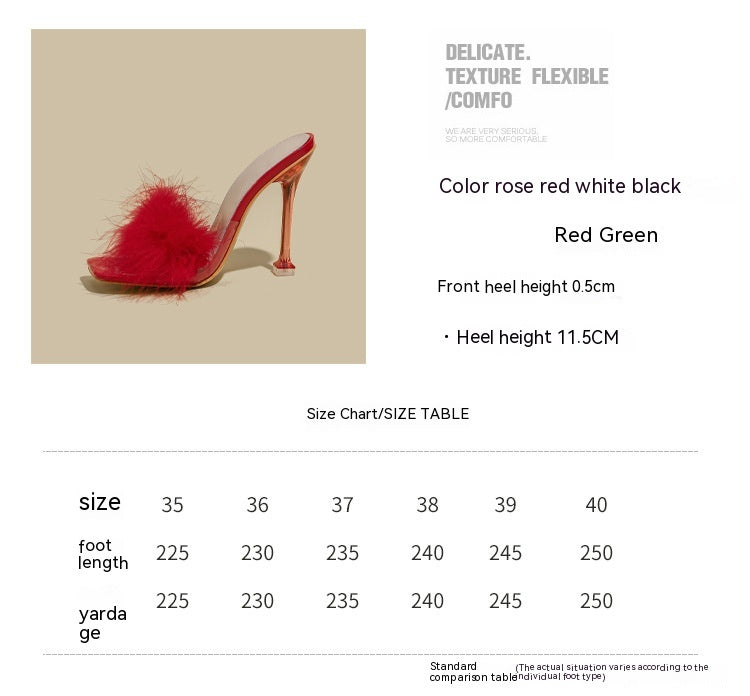 Ortho Welt Crystal And Fur Stiletto Heel Sandals