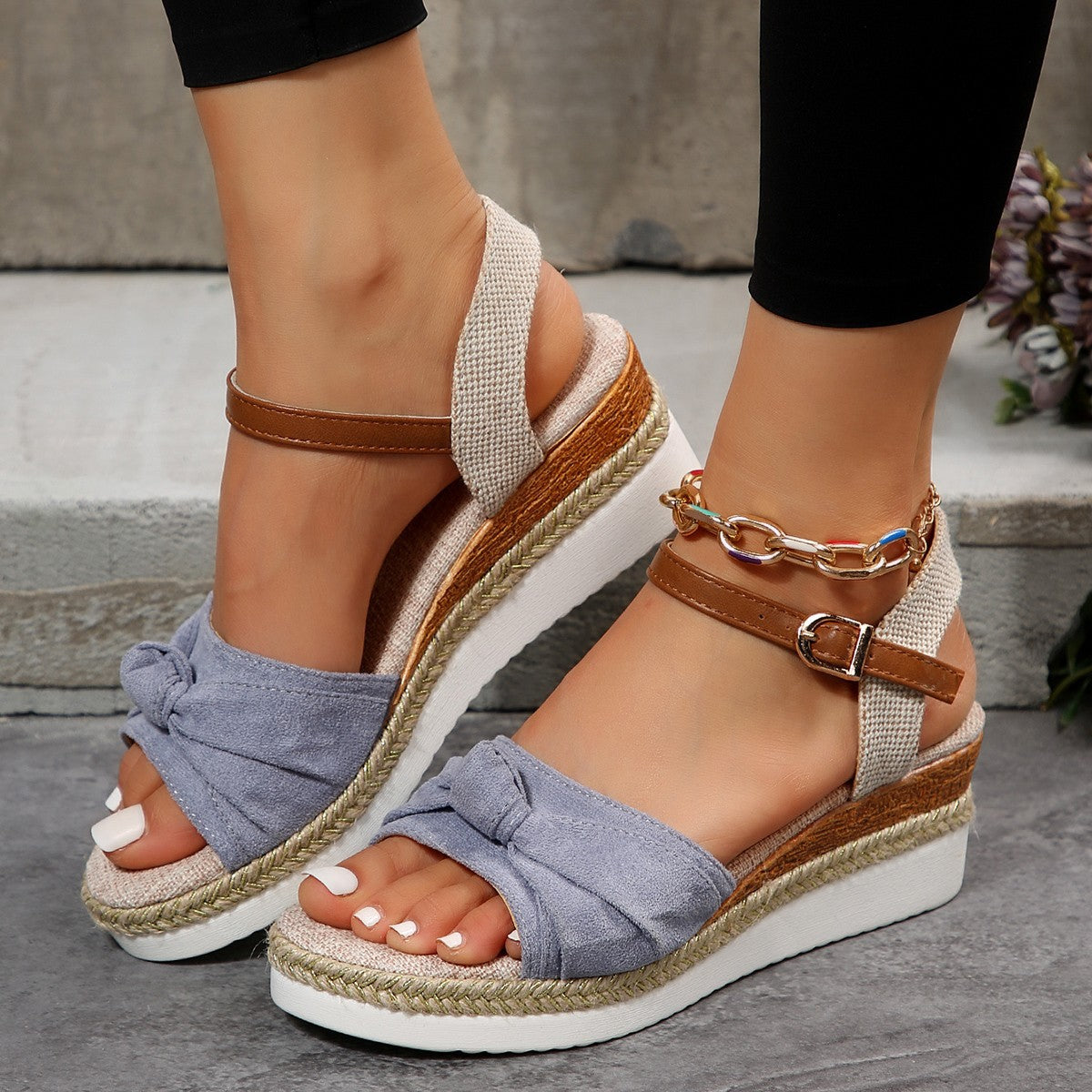 Ortho Welt Chunky Sandals With A Bow - Unique Summer Fashion