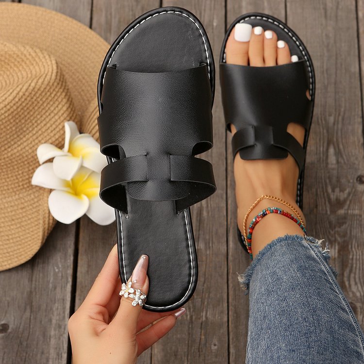 Ortho Welt Plain Flat Slippers - Casual Elegance