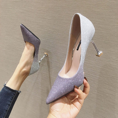 Ortho Welt Sexy Gradient Pointed Stiletto Pumps - Unique Elegance