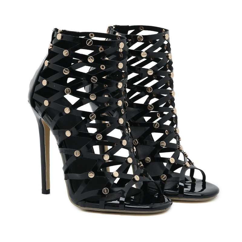Ortho Welt High Heel Boots - Unique Cut-Out Sandals