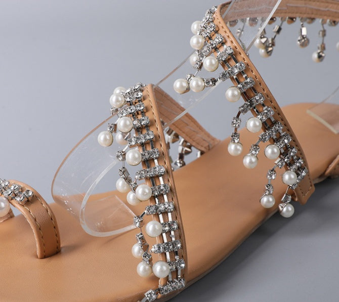 Ortho Welt Handcrafted Roman Sandals With Beads  - Unique