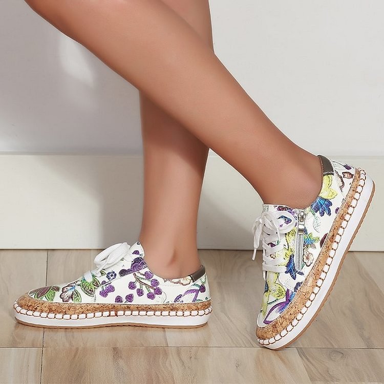 Camila | Espadrille-Sneaker aus Canvas mit Blumenmuster – Leicht und bequem