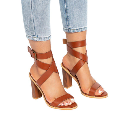 Ortho Welt Plus Size Sandals With Chunky Heels
