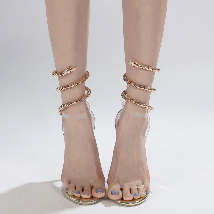 Ortho Welt Rhinestone High-Heeled Sandals, Unique And Daring Elegance