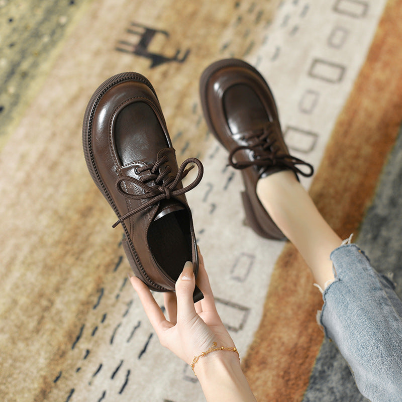 Ortho Welt Leather Lace-Up Shoes, British Style