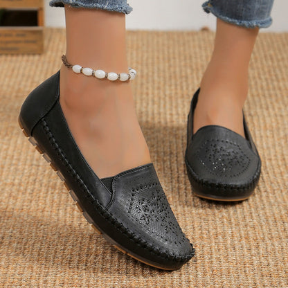 Ortho Welt Casual Gommino Handmade Shoes In Solid Color
