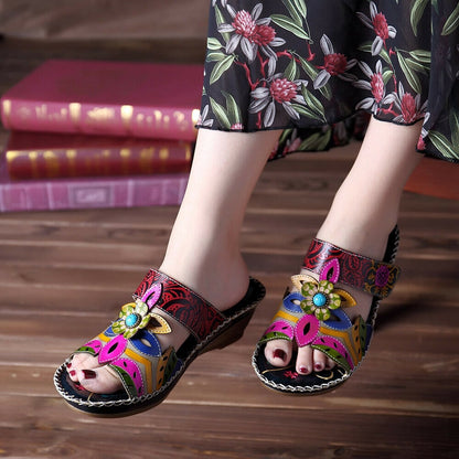 Ortho Welt Damen Orthopädische Sandalen - Blumenmuster