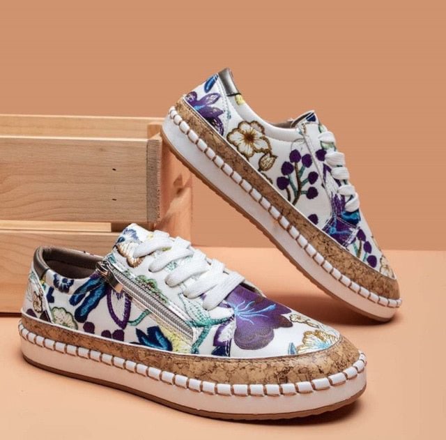 Camila | Espadrille-Sneaker aus Canvas mit Blumenmuster – Leicht und bequem