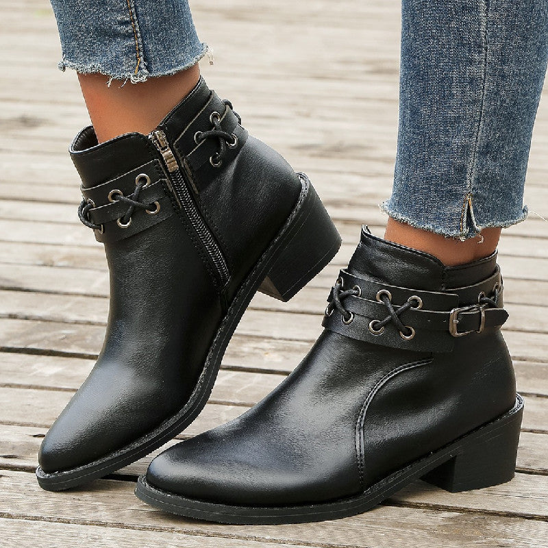 Ortho Welt Leder-Ankle-Boots – Orthopedic, Stabiler Absatz