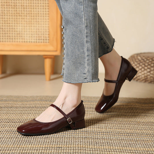 Ortho Welt French Low-Cut Pumps - Orthopedic Block Heel