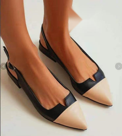 Ortho Welt Pointed Flats - Orthopedic Color Block Comfort