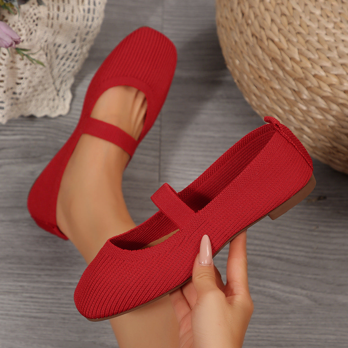 Ortho Welt Lightweight Breathable Mesh Ballet Flats