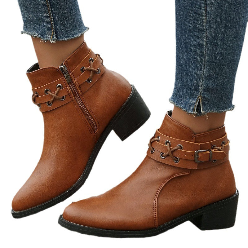 Ortho Welt Leder-Ankle-Boots – Orthopedic, Stabiler Absatz