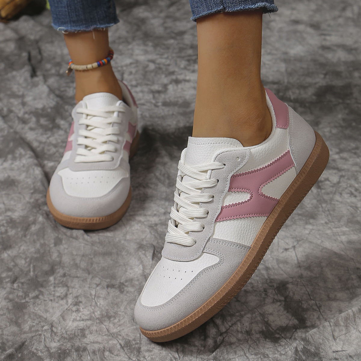 Ortho Welt Unique Colorblock Flat Shoes  -