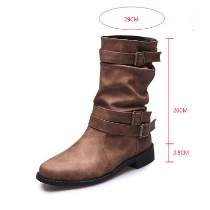 Ortho Welt Vintage Low Heel Boots With Adjustable Buckle