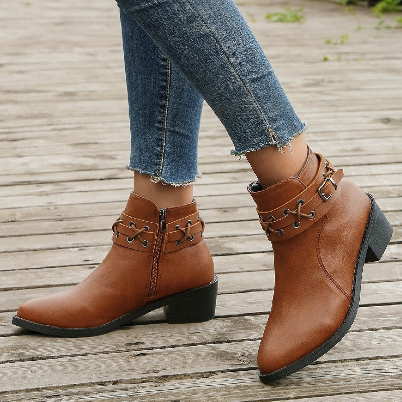 Ortho Welt Leder-Ankle-Boots – Orthopedic, Stabiler Absatz