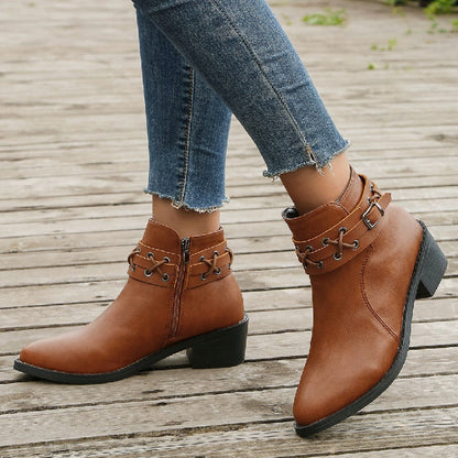 Ortho Welt Leder-Ankle-Boots – Orthopedic, Stabiler Absatz