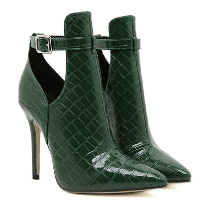 Ortho Welt Cut-Out Stiletto Sandals With Unique Buckle Design