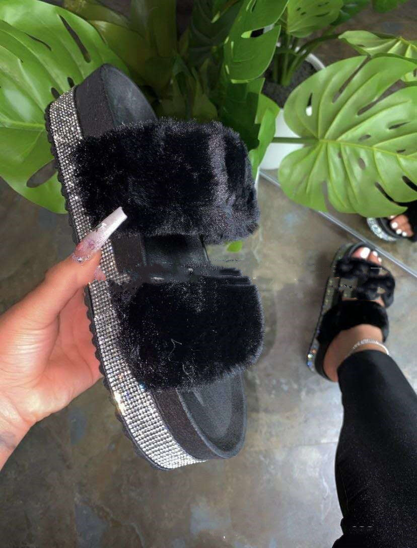Ortho Welt Fluffy Bling Slippers - Unique Style And Comfort