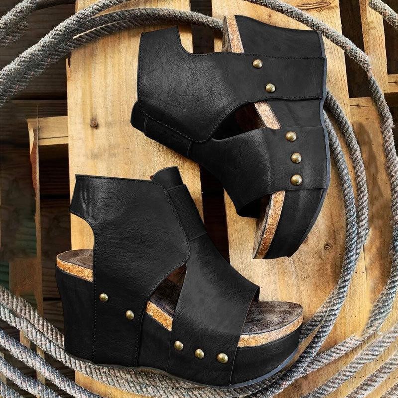 Ortho Welt Open-Toe Wedge Sandals - Unique Elegance