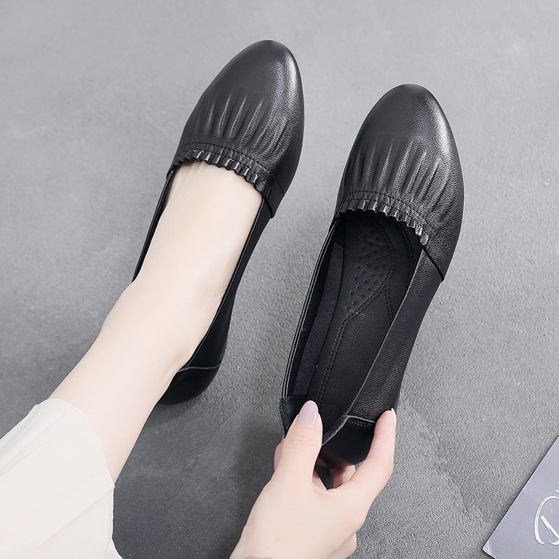 Ortho Welt Flat Shoes In Genuine Leather, Unique Elegance
