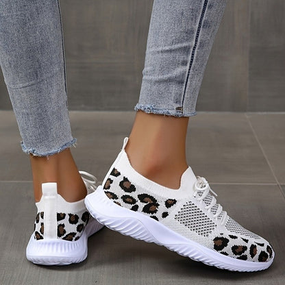 Ortho Welt White Leopard Print Sneakers - Unique And Stylish