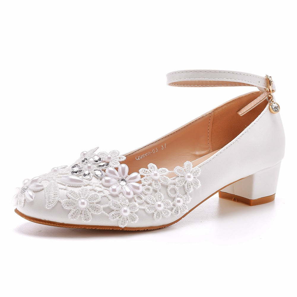 Ortho Welt Lace Bridal Shoes For Pregnant Women