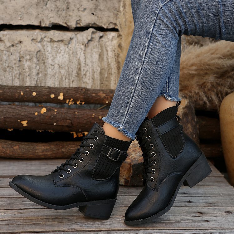 Ortho Welt Orthopedic Wedge Ankle Boots - Lace-Up Comfort