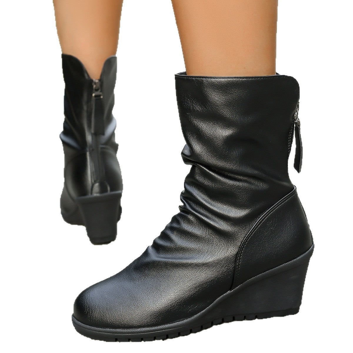 Ortho Welt Wedge Ankle Boots - Orthopedic & Warm Lining