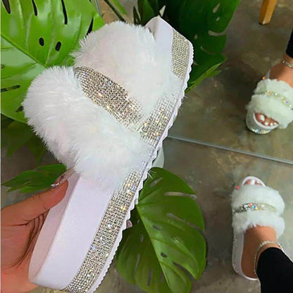 Ortho Welt Fluffy Bling Slippers - Unique Style And Comfort
