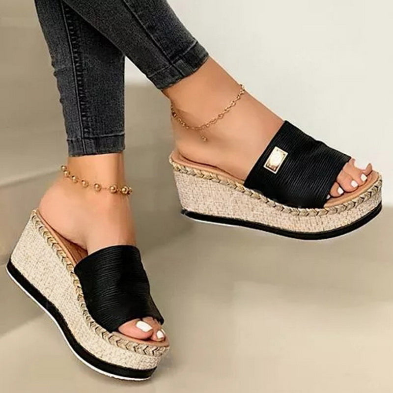 Ortho Welt Platform Wedge Sandals - Unique Elegance