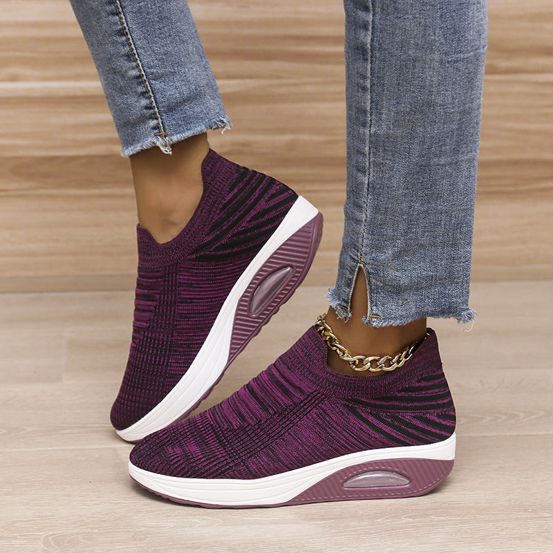 Ortho Welt Lightweight And Breathable Striped Mesh Shoes