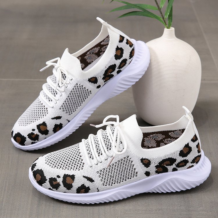 Ortho Welt White Leopard Print Sneakers - Unique And Stylish
