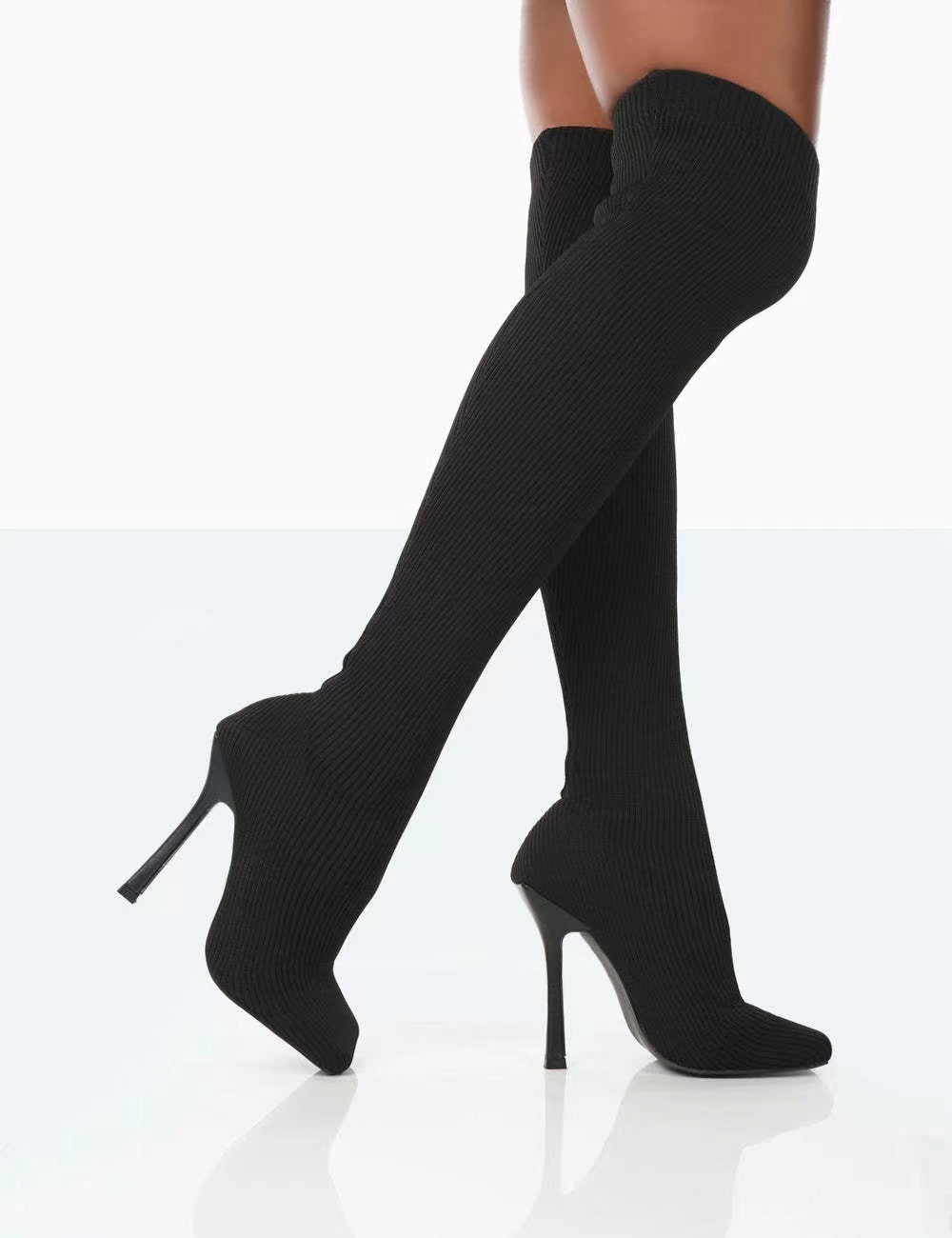 Ortho Welt Overknee Boots - Orthopedic Stretch Knit