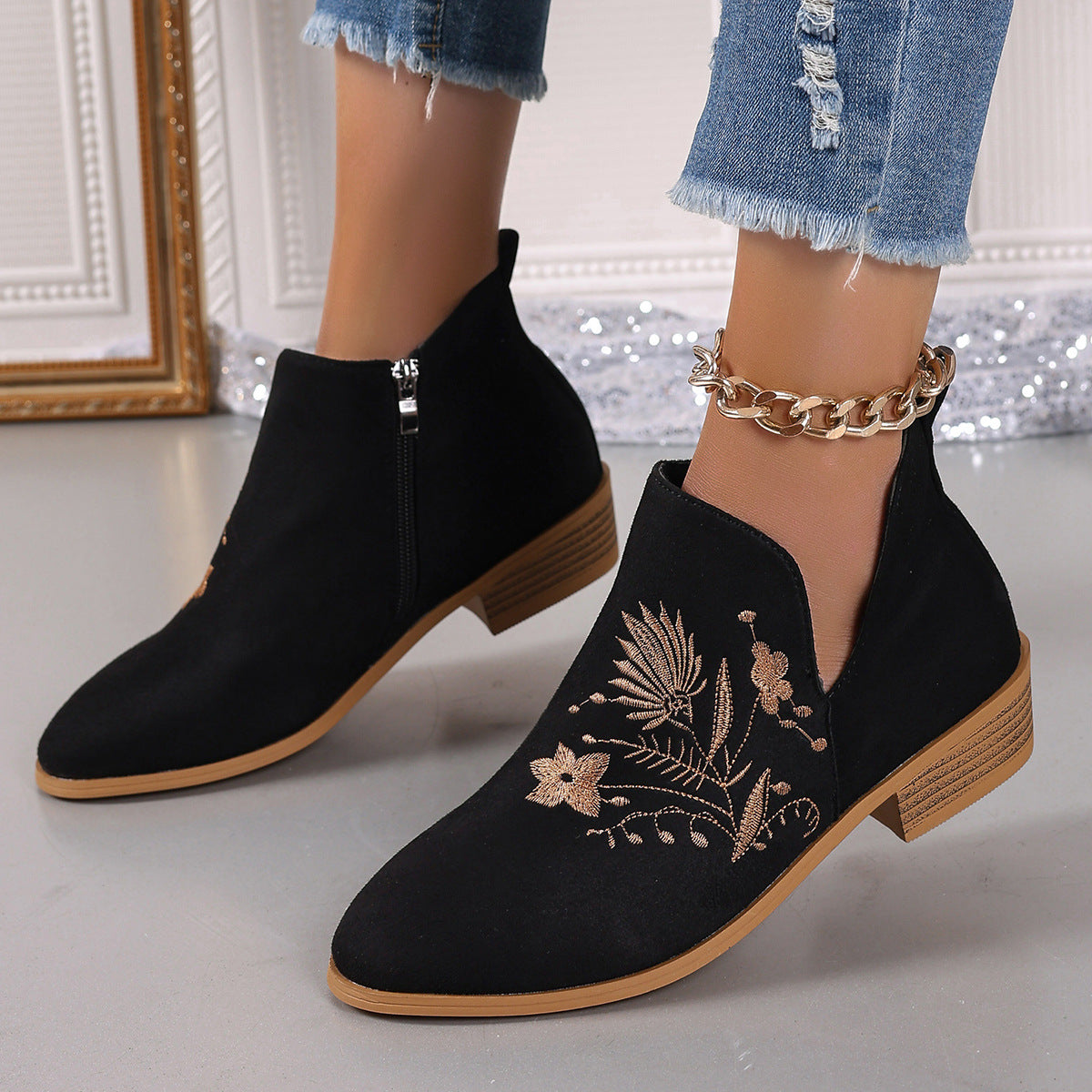 Ortho Welt Printed Short Boots - Orthopedic Comfort