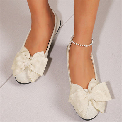 Ortho Welt New Flat Shoes With Bow - Casual Elegance