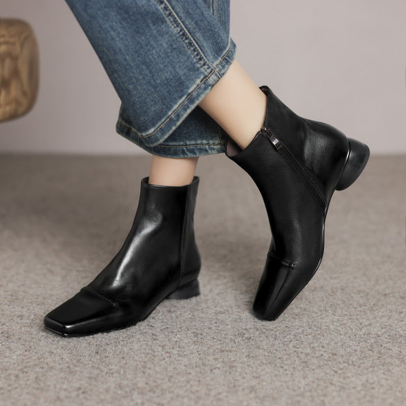 Ortho Welt Orthopedic Leather Boots – Square Toe Zip